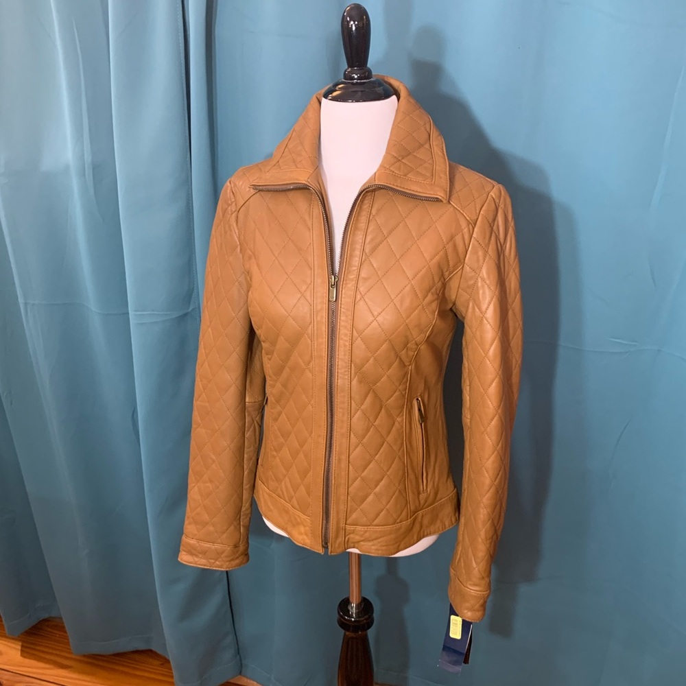 NWT Jones New York Quilted Leather Jacket